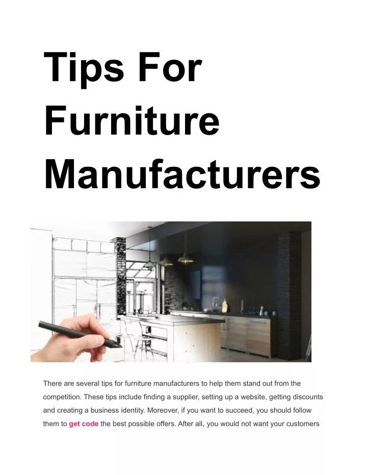 tips for furniture manufacturers