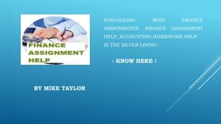 Struggling with finance assignments. Finance assignment help is the silver lining