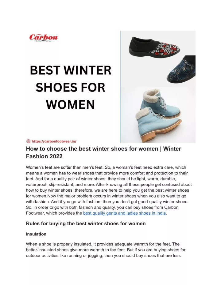 how to choose the best winter shoes for women
