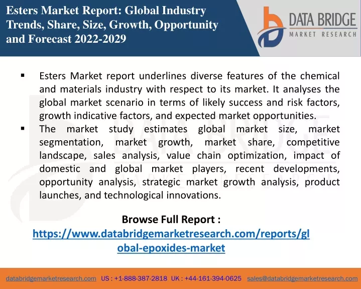 esters market report global industry trends share