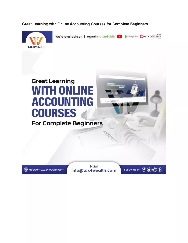 great learning with online accounting courses