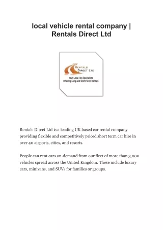 Fleet management Norfolk | rentalsdirect4u.co.uk