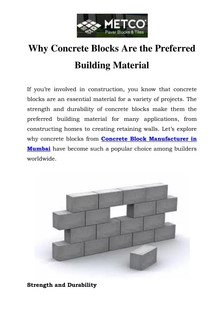 why concrete blocks are the preferred