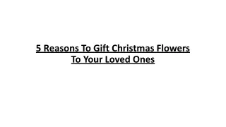 5 Reasons To Gift Christmas Flowers To Your