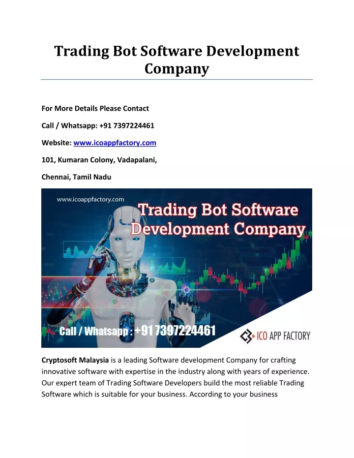 trading bot software development company