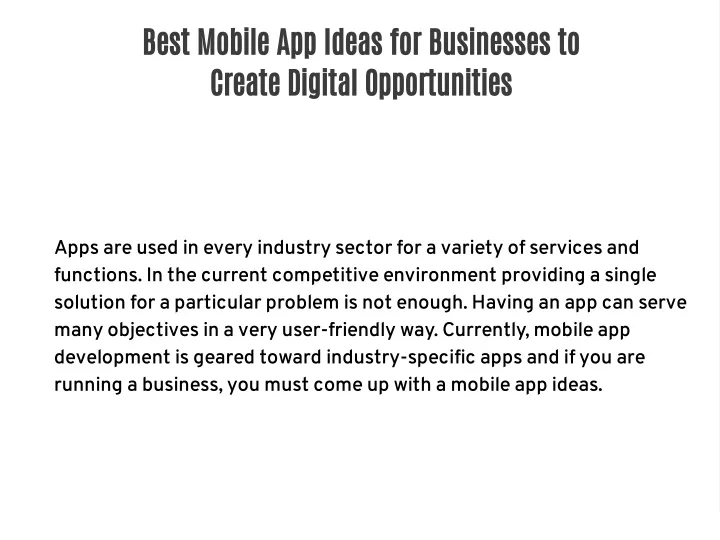 best mobile app ideas for businesses to create