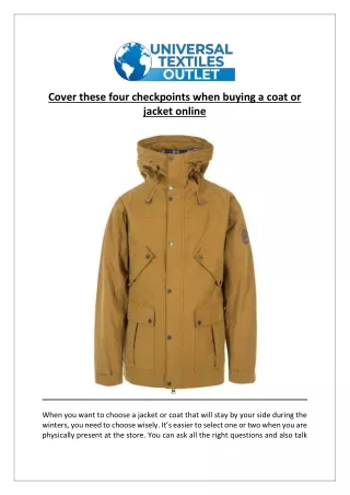 cover these four checkpoints when buying a coat