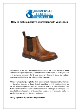 how to make a positive impression with your shoes