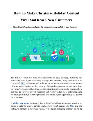 How To Make Christmas Holiday Content Viral And Reach New Customers