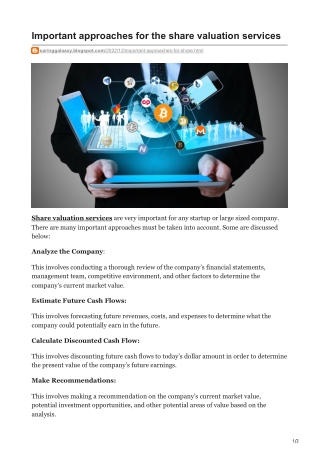 important approaches for the share valuation