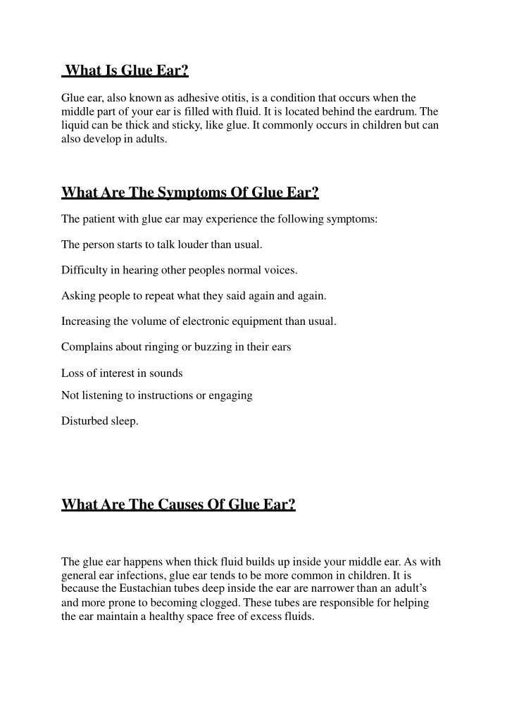 what is glue ear glue ear also known as adhesive