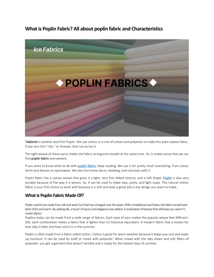 what is poplin fabric all about poplin fabric