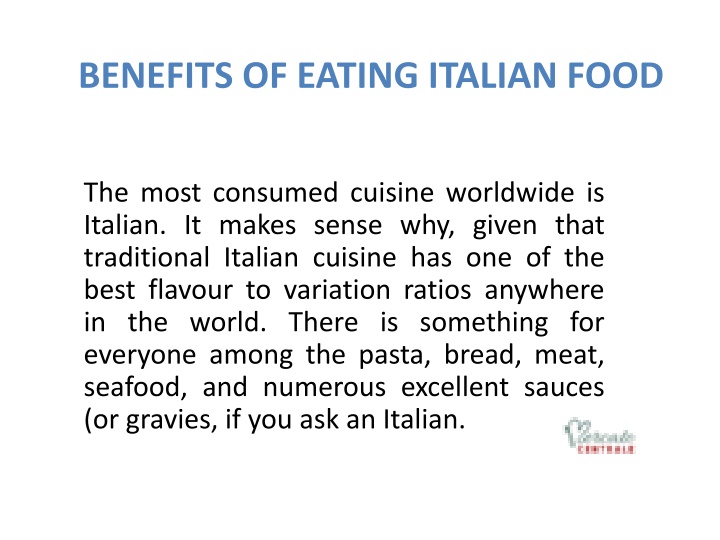 benefits of eating italian food