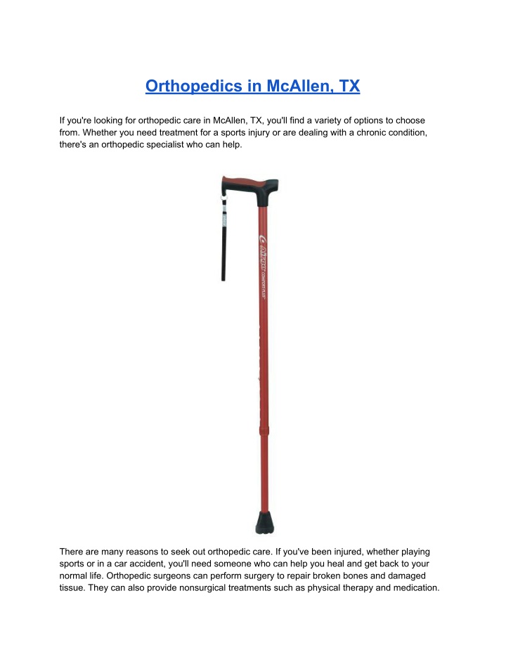 orthopedics in mcallen tx