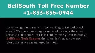 BellSouth Toll Free Number  1(833)-836-0944 | Tech Support