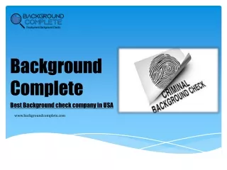 Criminal Background Check in USA - Background Complete