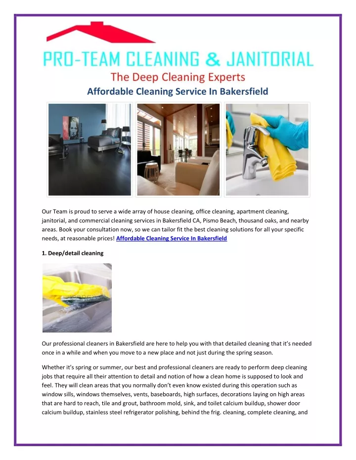 affordable cleaning service in bakersfield