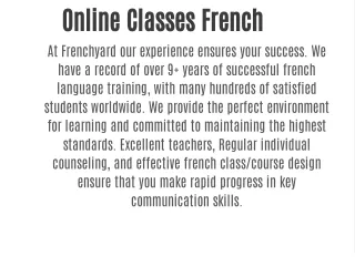 Online Classes French