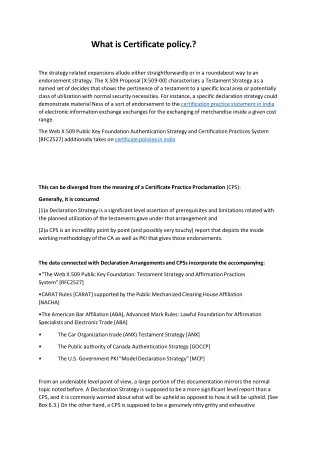 what is certificate policy