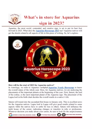 What’s in store for Aquarius sign in 2023