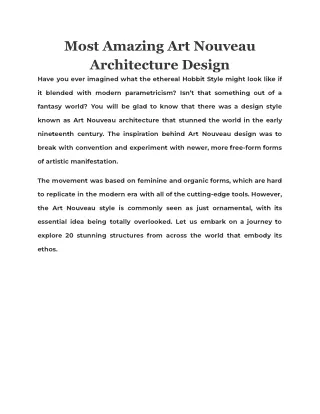 most amazing art nouveau architecture design have