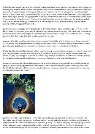 7 Lingkungan Liburan Di Yogyakarta Teranyar Dan Juga Kekinian, Mulai Dari Tamasy