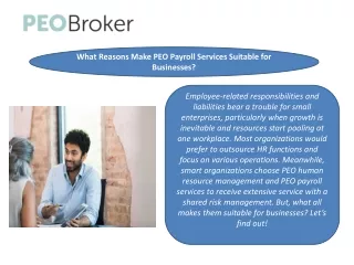 What Reasons Make PEO Payroll Services Suitable for Businesses