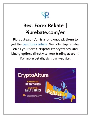Best Forex Rebate  Piprebate.comen