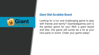 Giant Wall Scrabble Board   Giantwallgames.com