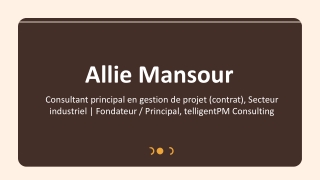 Allie Mansour - Une personne très travailleuse