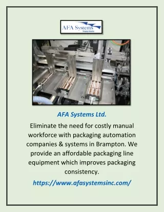 AFA Systems Ltd. – Engineered Packaging Automation Systems