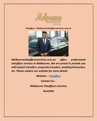 chauffeur melbournechauffeursservices com au