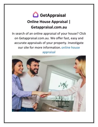 online house appraisal getappraisal com au