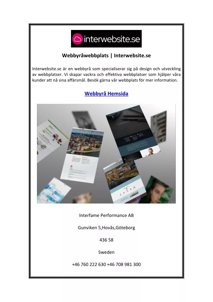 webbyr webbplats interwebsite se