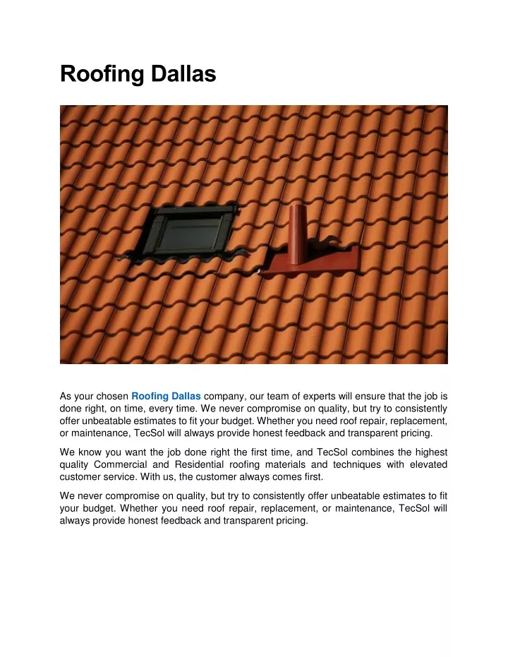 PPT - Roofing Dallas PowerPoint Presentation, free download - ID:11817701