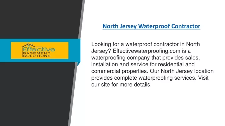 north jersey waterproof contractor