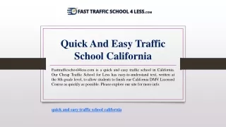 quick and easy traffic school california