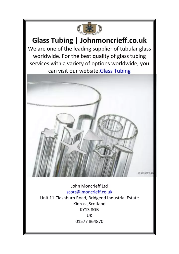 glass tubing johnmoncrieff