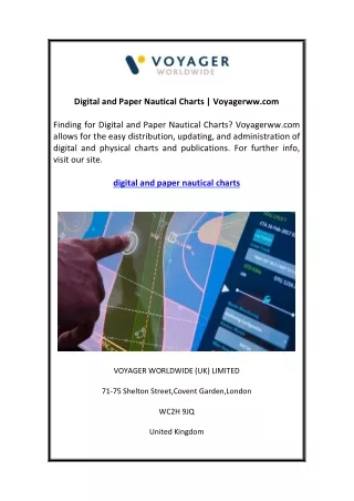 Digital and Paper Nautical Charts  Voyagerww.com