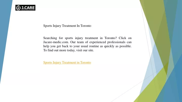 sports injury treatment in toronto searching