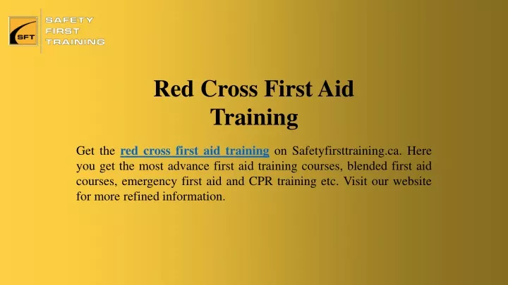 red cross first aid training