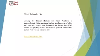 Ethical Hackers for Hire  Vaulthacks.net