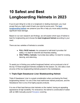 Best Longboarding Helmets