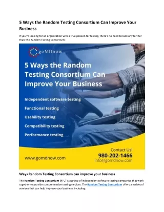 5 ways the random testing consortium can improve