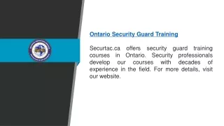 Ontario Security Guard Training   Securtac.ca