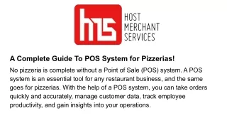 a complete guide to pos system for pizzerias