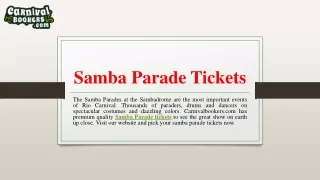 samba parade tickets