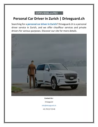 personal car driver in zurich driveguard ch