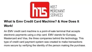 what is emv credit card machine how does it work