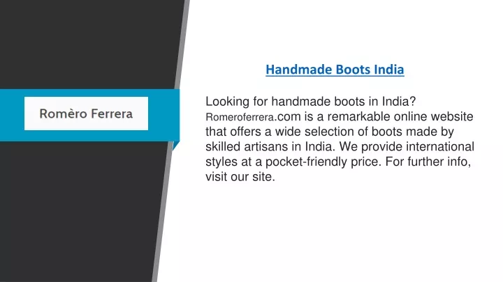 handmade boots india